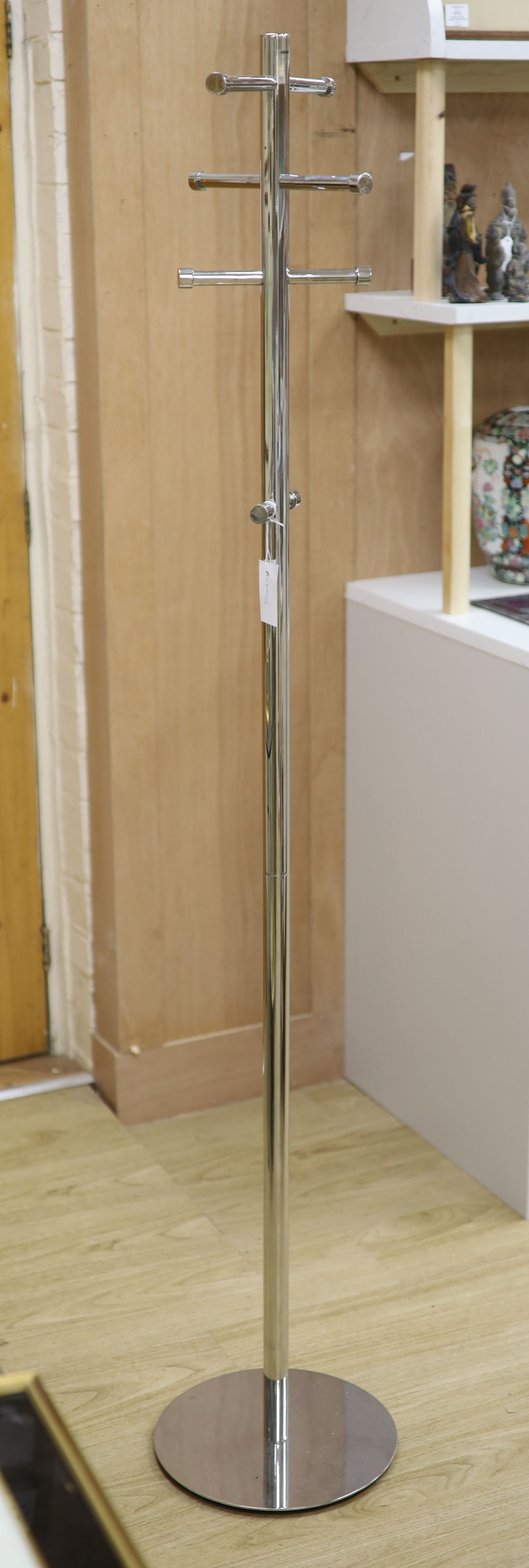 A Frost chromium hat and coat stand, height 170cm